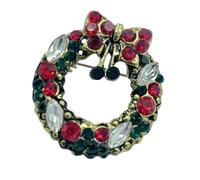 Broche de Noël étincelante et ludique - Jolie broche élégante - Texture en alliage - Pour déguisement de fête et cadeau - Broche vintage en strass, taille unique, Comme décrit