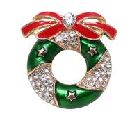 Broche de Noël étincelante et ludique - Jolie broche élégante - Texture en alliage - Pour déguisement et cadeau - Accessoire de vacances, taille unique, Comme décrit