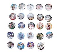 Broche De Noël Numéro Chanceux Design Dessin Animé Unique Idéal pour Fournitures De Fête Et Cadeaux Enfant Adulte 25 Pièces Couleur Grise Et Paysage Hivernal 24 Pièces