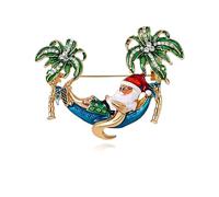 Broche de Noël pour femme avec strass et émail Père Noël, dessin animé, bonhomme de neige, bijoux de Noël, Medium, Métal, Zircon cubique