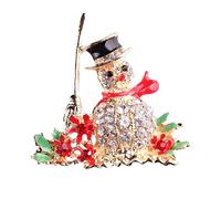 Broche de Noël pour femme avec strass et émail Père Noël, dessin animé, bonhomme de neige, bijoux de Noël, Medium, Métal, Zircon cubique