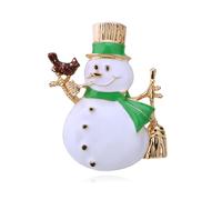 Broche de Noël pour femme avec strass et émail Père Noël, dessin animé, bonhomme de neige, bijoux de Noël, Medium, Métal, Zircon cubique