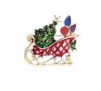 Broche de Noël pour femme avec strass et émail Père Noël, dessin animé, bonhomme de neige, bijoux de Noël, Medium, Métal, Zircon cubique