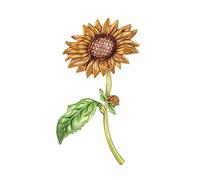 Broche de Noël pour vêtements Occidentaux Mode Décoration Tournesol Broche Mignon pour Vestes, Métal, Pas de gemme