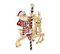 Broche de Noël - Série de Noël Atmosphère Broches, Bijoux Broche Accessoires | Broche Bonheur Strass Pins Femmes avec Arbre de Noël, Oiseau, Cœur Motif, Refer to description, se référer à la