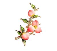 Broche de pêche émaillée exquise fabriquée à la main Broche Bijoux de mode Pin Texture blessée Parfait pour les vêtements de fête de mariage