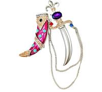 Broche de poignards antiques élégantes avec des motifs floraux complexes, idéale pour les femmes à la mode