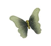 Broche de poitrine brodée sophistiquée en forme de papillon - Légère - Fermeture ferme pour une fonction nocturne - Bijou vibrant, TAILLE UNIQUE, Comme décrit