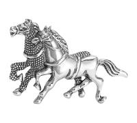 Broche de poitrine réglable en forme de deux chevaux pour les amateurs d'équitation, bijoux de culture équestre, taille unique, Comme décrit