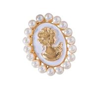 Broche de portrait en perles classiques, épingle de sécurité en alliage d'inspiration Antique pour événement spécial, bijoux de mariée élégants, bijoux de mariée élégants
