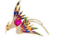 Broche de pull de manteau pour femmes, épingle à revers d ' oiseau chinois doré avec finition décorative pour l ' appariement de tenues et le pull à revers