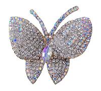 Broche de ramine de papillon noir Pin de broche pour femmes hommes fille exagérée ab cluster cristal dessin animé épingles à revers d'animaux accessoires accessoires unisex