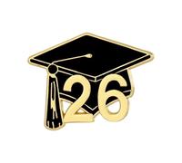 Broche de remise de diplôme 2026 pour fête d'étudiant et enseignant, 1 | Élégante broche de remise de diplôme, badge de collection 2026, parfait pour lycée, université, banquet, fête, veste