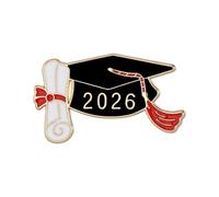 Broche de remise de diplôme 2026 pour fête d'étudiant et enseignant, 1 | Élégante broche de remise de diplôme, badge de collection 2026, parfait pour lycée, université, banquet, fête, veste