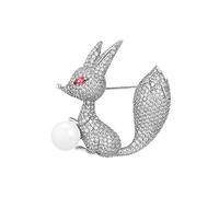 Broche de renard en zircon mignon cuivre plaqué or corsage animal manteau femme ornement épingle ornement