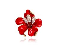 Broche De Rose Imitation Imitation Crystal Colored Women's Brooch,rouge,Taille Unique