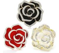 Broche de ruban floral, broche de Cristal Vintage élégant et unique, broche de strass de mode, badge, accessoire cadeau de bijoux, bouton de strass