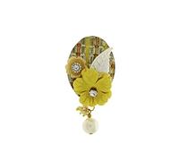 Broche de sari traditionnel pour femme (jaune) - Brassards bohème : Embrassez votre esprit libre avec nos designs uniques d'inspiration bohème.