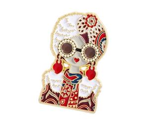 Broche de tête de fille de dessin animé de styles soviétiques en alliage de zinc, bijoux de collection, pour les passionnés d ' histoire, épingle de revers de tête de fille émaillée Unique