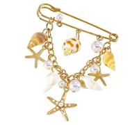 Broche de vacances Unique en alliage, coquille et étoile de mer, épingle à revers, décoration de vêtements pour tenues élégantes, pour