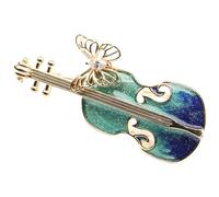 Broche de Violon Bleu Vintage en Alliage, Épingle Décorative | Fixation Ferme, Usage Facile, pour Vêtements et Paquet à Dos, Style Créatif et Personnalisé