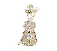 Broche De Violon En Alliage Robuste Élégant Avec Des Cristaux Accent Cadeaux Pour Les Mélomanes Mélanges Bijoux De Mode