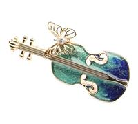 Broche de Violon Vintage Bleue en Alliage, Style Créatif | Décor , Fixation Sûre, pour Femmes et Étudiantes, Présent Prêt pour Mariage, Anniversaire