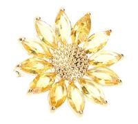 Broche Décorative à Clip Fleur de Marguerite en Verre Alliage | Femme, Usage Quotidien et Écharpe, Ton Or, Petit Présent Anniversaire ou Saint-valentin