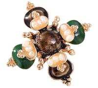Broche Décorative Baroque Croix en Perles Alliage pour Femmes