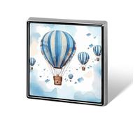 Broche décorative bleue en forme de montgolfière pour homme et femme, broche amusante pour costumes, vêtements, vestes, chapeaux, sacs à dos, sacs à main, accessoires de sac à main - carrée