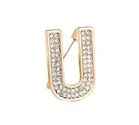 Broche décorative, broche initiale en cristal, plaqué or, émail coloré, lettres de l'alphabet, broche de poitrine, bijoux à offrir (U)