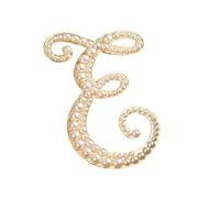 Broche décorative, broche initiale en cristal, plaqué or, émail coloré, lettres de l'alphabet, broche de poitrine, bijoux à offrir (E)