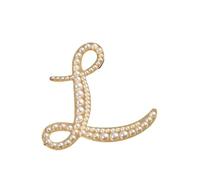 Broche décorative, broche initiale en cristal, plaqué or, émail coloré, lettres de l'alphabet, broche de poitrine, bijoux à offrir (L)