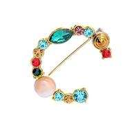 Broche décorative, broche initiale en cristal, plaqué or, émail coloré, lettres de l'alphabet, broche de poitrine, bijoux à offrir. (C)