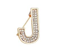 Broche décorative, broche initiale en cristal, plaqué or, émail coloré, lettres de l'alphabet, broche de poitrine, bijoux à offrir (J)