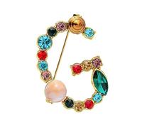 Broche décorative, broche initiale en cristal, plaqué or, émail coloré, lettres de l'alphabet, broche de poitrine, bijoux à offrir. (G)