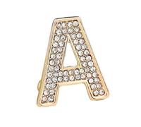 Broche décorative, broche initiale en cristal, plaqué or, émail coloré, lettres de l'alphabet, broche de poitrine, bijoux à offrir (A)