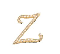 Broche décorative, broche initiale en cristal, plaqué or, émail coloré, lettres de l'alphabet, broche de poitrine, bijoux à offrir (Z)