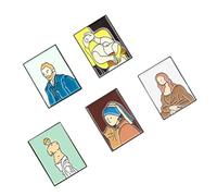 Broche Décorative en Alliage 5 Pièces, Portraits de Personnages