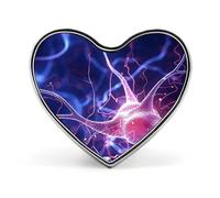 Broche décorative en forme de cellule nerveuse bleue, avec bouton rond en émail et métal, idéale pour chapeaux, chemises, vêtements et sacs.