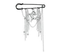Broche décorative en forme de cheval avec franges - Structure géométrique et fermoir pratique pour présentations - Broche élégante à pompons - Motif année de cheval - Fermoir fonctionnel