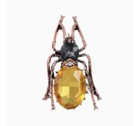 Broche Décorative en forme d'Insecte Scarabée en Acier et Zirconium - Doré, Jaune, Noir - 5.3 x 3.2 cm - Accessoire Mode Vetement Soirée