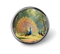 Broche décorative mignonne représentant des paons en parade nuptiale pour sac à dos et veste. Broches pour hommes et femmes, idéales pour décorer leurs revers de costumes, chapeaux, sacs à dos, vest