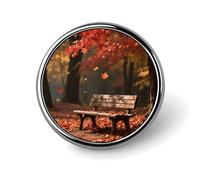 Broche décorative « Old Bench in the Maple » pour sac à dos, sac à dos, veste, chemise, revers de costume. Broches décoratives pour femmes et hommes. Boutons de mode pour chapeaux, sacs à dos, sacs
