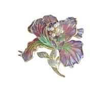 Broche décorée de strass en forme de fleur vintage Accessoire de vêtements en alliage Épingle étincelante Convient pour les événements formels Broche fleur chinoise, taille unique, Comme décrit