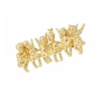 Broche délicate à six anges d'inspiration vintage en alliage - Accessoire de poitrine parfait pour les tenues de fêtes, cadeaux faits à la main