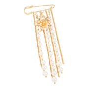 Broche délicate avec fleurs en cristal et franges pour vestes, sacs, occasions formelles, multi-usages, Einheitsgröße, comme décrit
