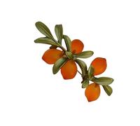 Broche délicate en cristal de verre d'agrumes avec sculpture complexe, parfaite pour les tenues professionnelles et les expositions artistiques, broche en cristal d'agrumes fabriquée à la main