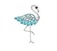 Broche délicate en forme de flamant rose avec oxyde de zirconium, élégante épingle en forme d'animal pour femmes et filles - Cristal étincelant pour fête, banquet, bijoux cadeau pour la fête des mères