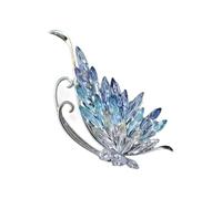 Broche délicate en forme de papillon avec cristaux bleus scintillants, design élégant et léger pour les occasions quotidiennes ou formelles, broche tendance pour une soirée, TAILLE UNIQUE, Comme